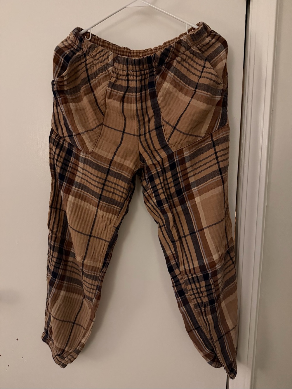 aerie Brown Plaid Joggers